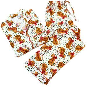 NWT Large 8 Oak Lane Flannel Pajama Tigers